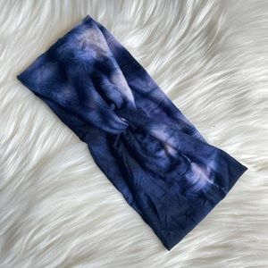 Blue Tie Dye Jersey Knit Turban Headband